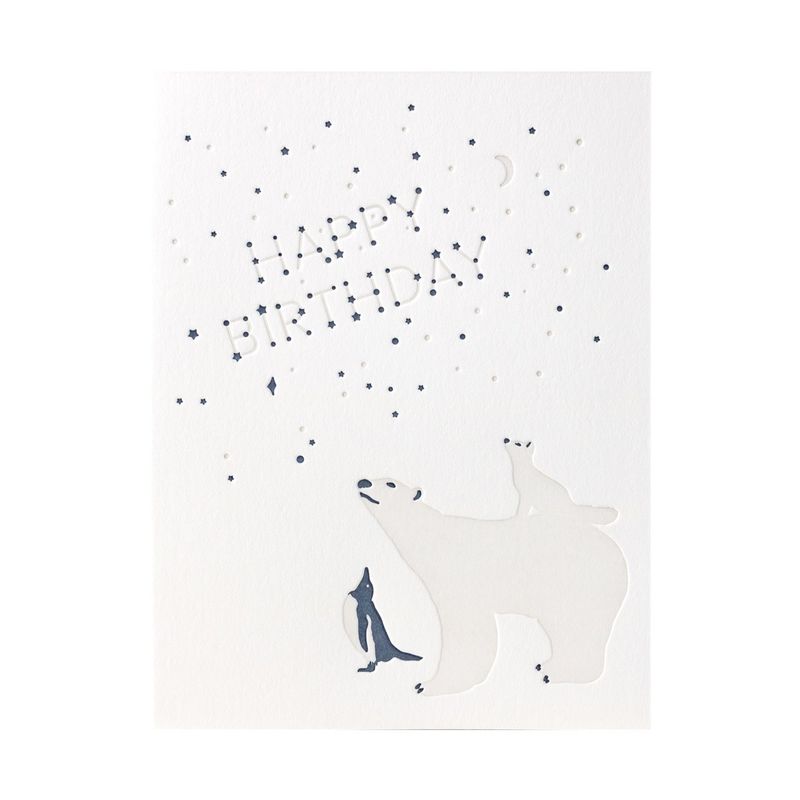 Polar Bear Birthday Letterpress Card