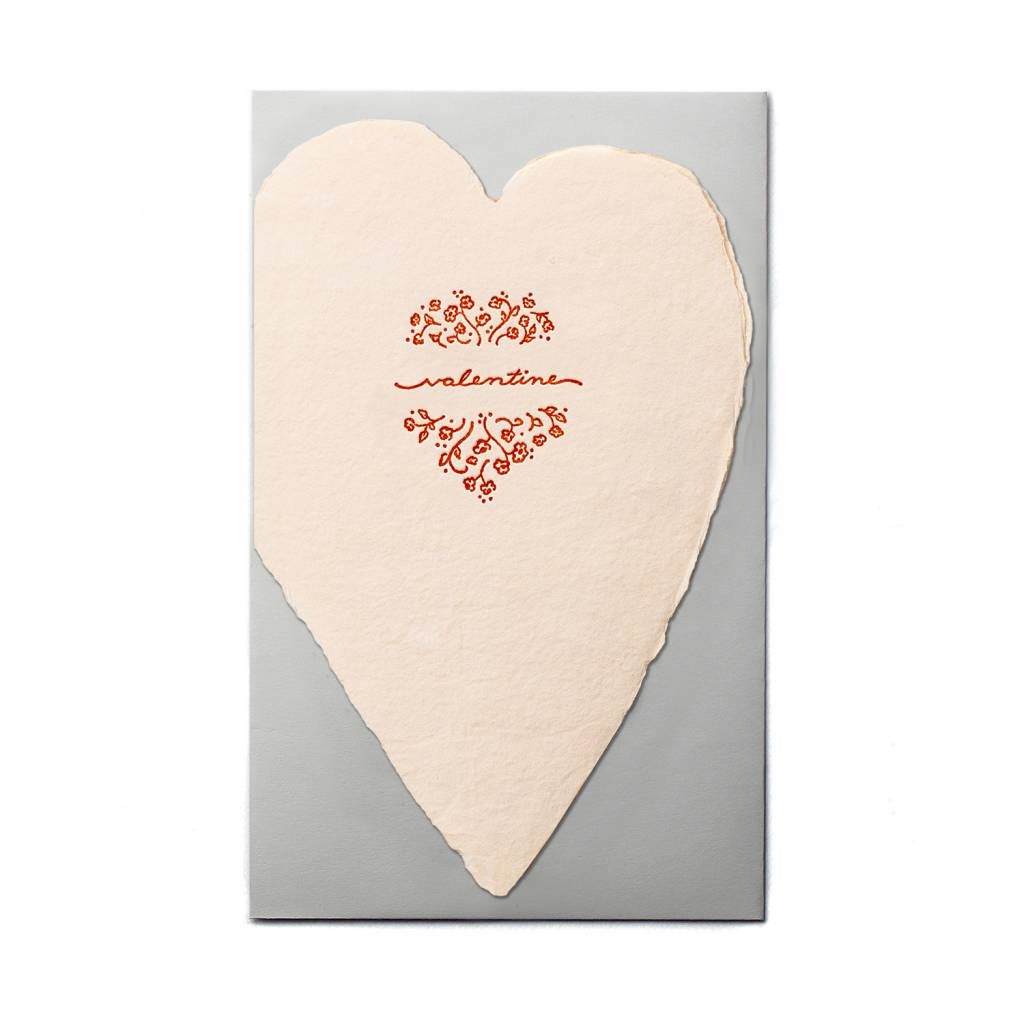 Valentine Blush Letterpress Heart Card