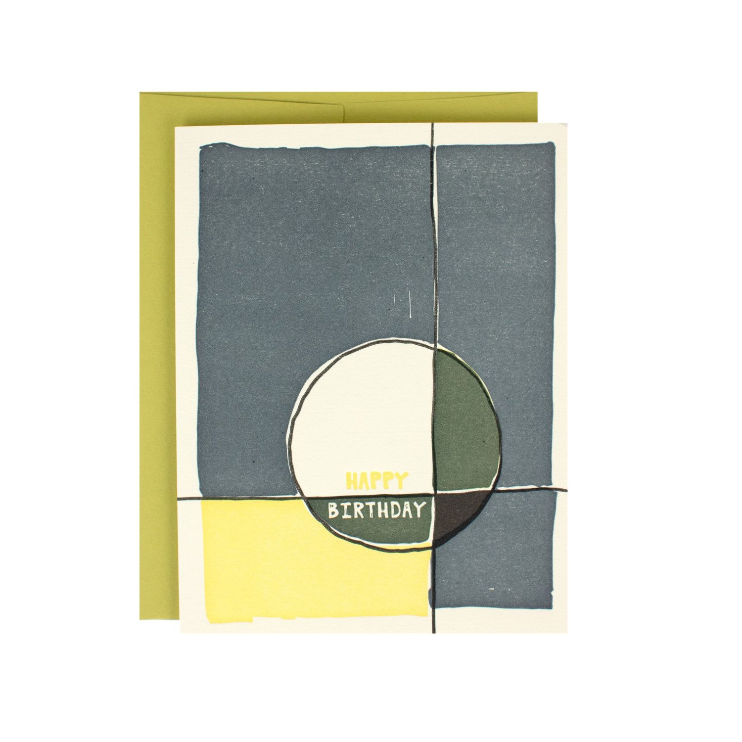 Abstract Circle Birthday Supreme Letterpress Card