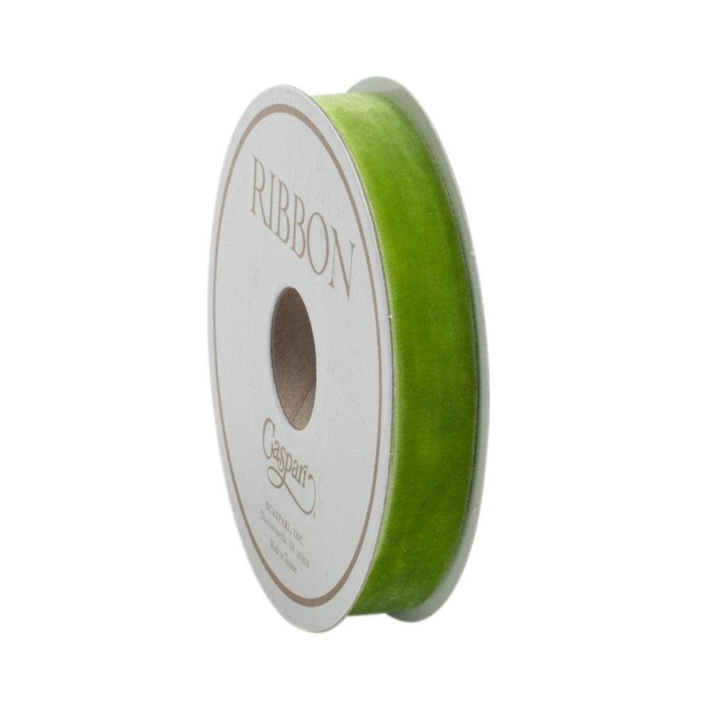 Moss Green Thin Velvet Riboon - 4 yds