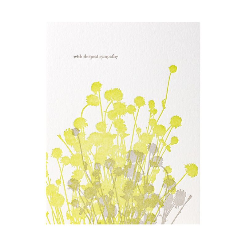 Thistles Sympathy Letterpress Card