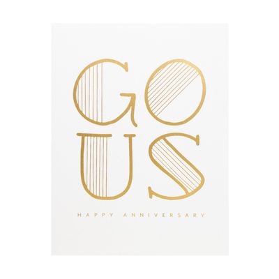 Go Us Anniversary Letterpress Card