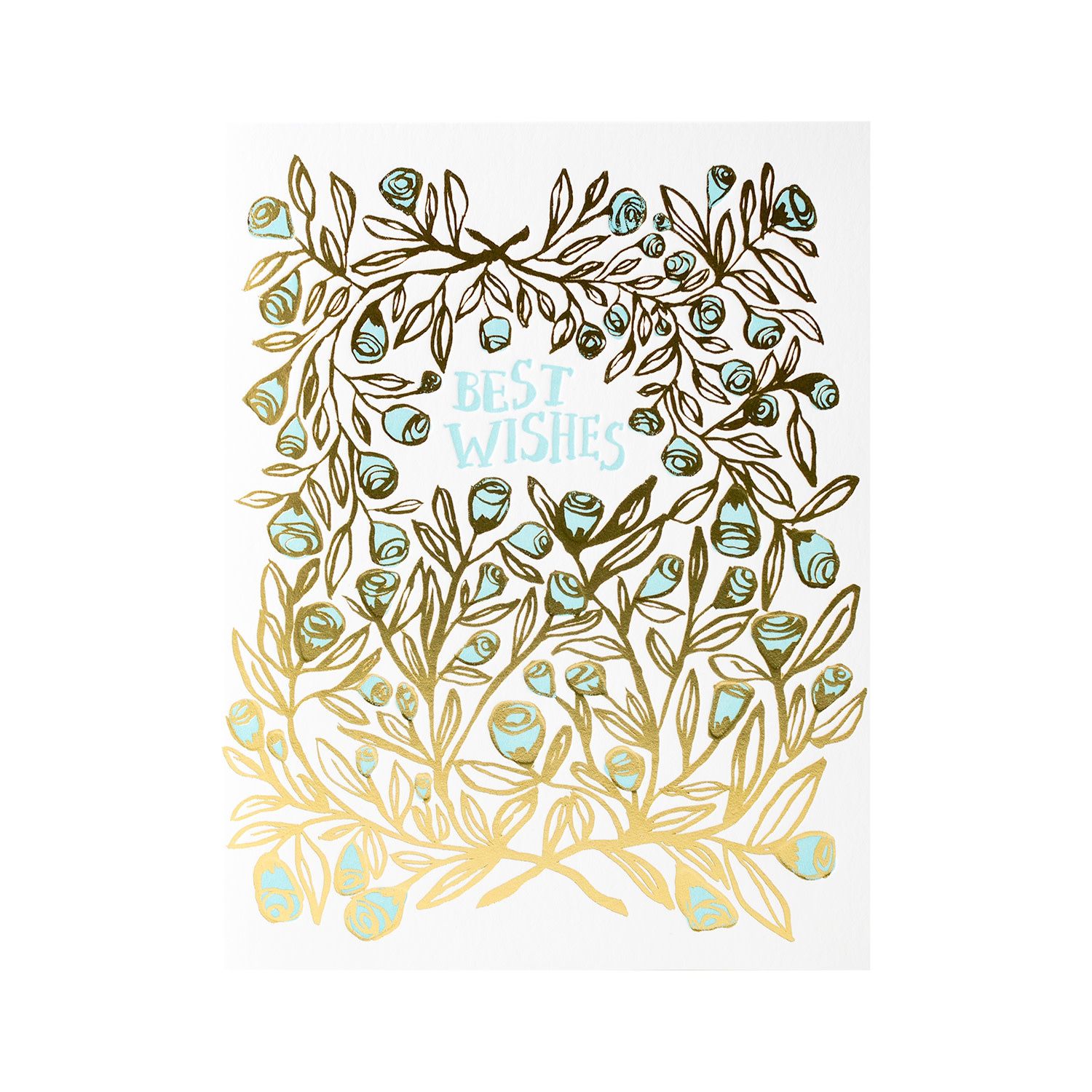 Rose Bush Best Wishes Letterpress Card