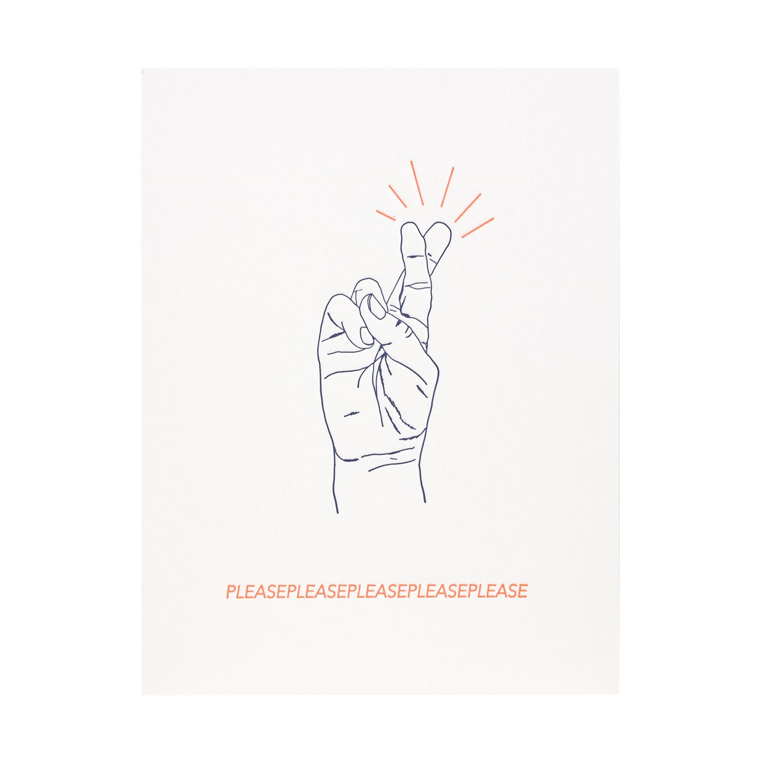 Please please please Letterpress Card