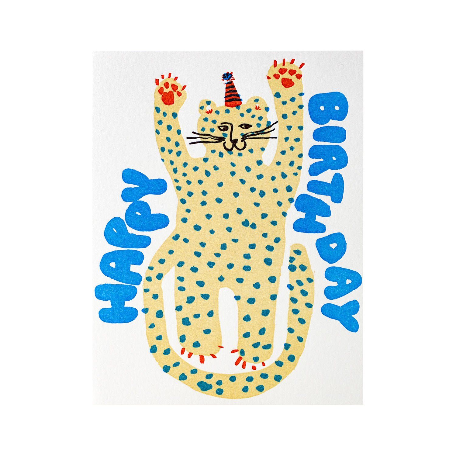 Party Cheetah Birthday Letterpress Card