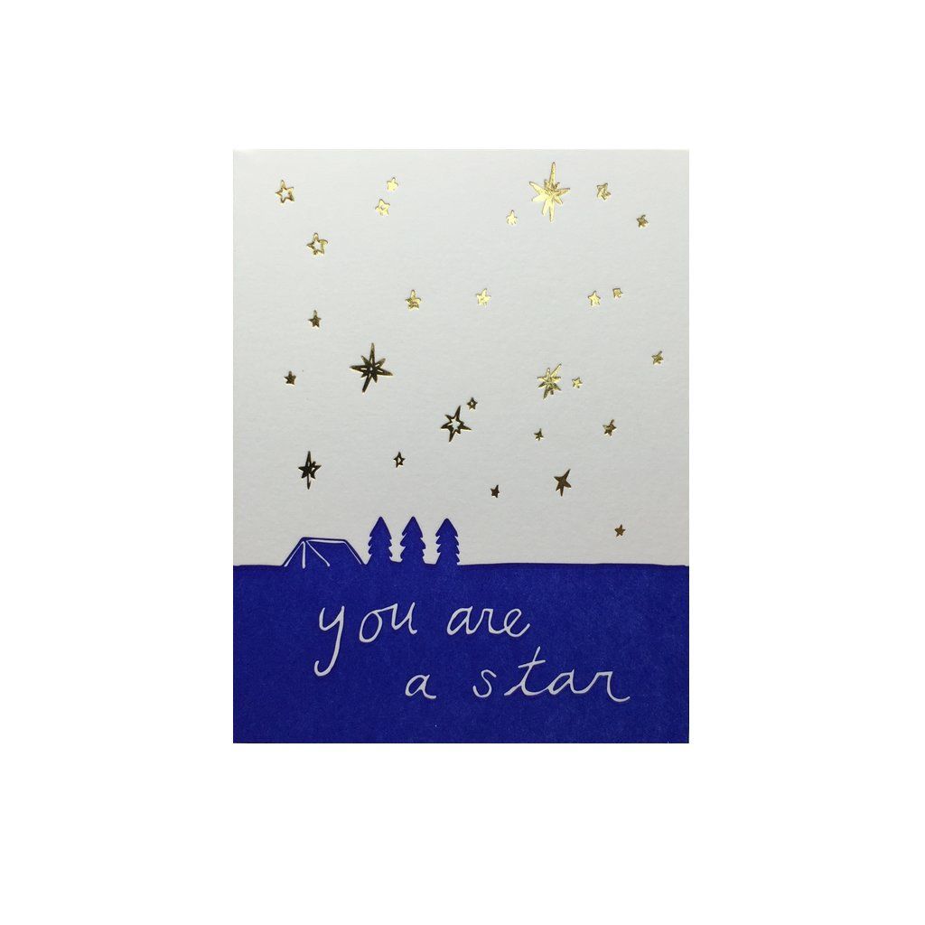 You Are A Star Letterpress Card