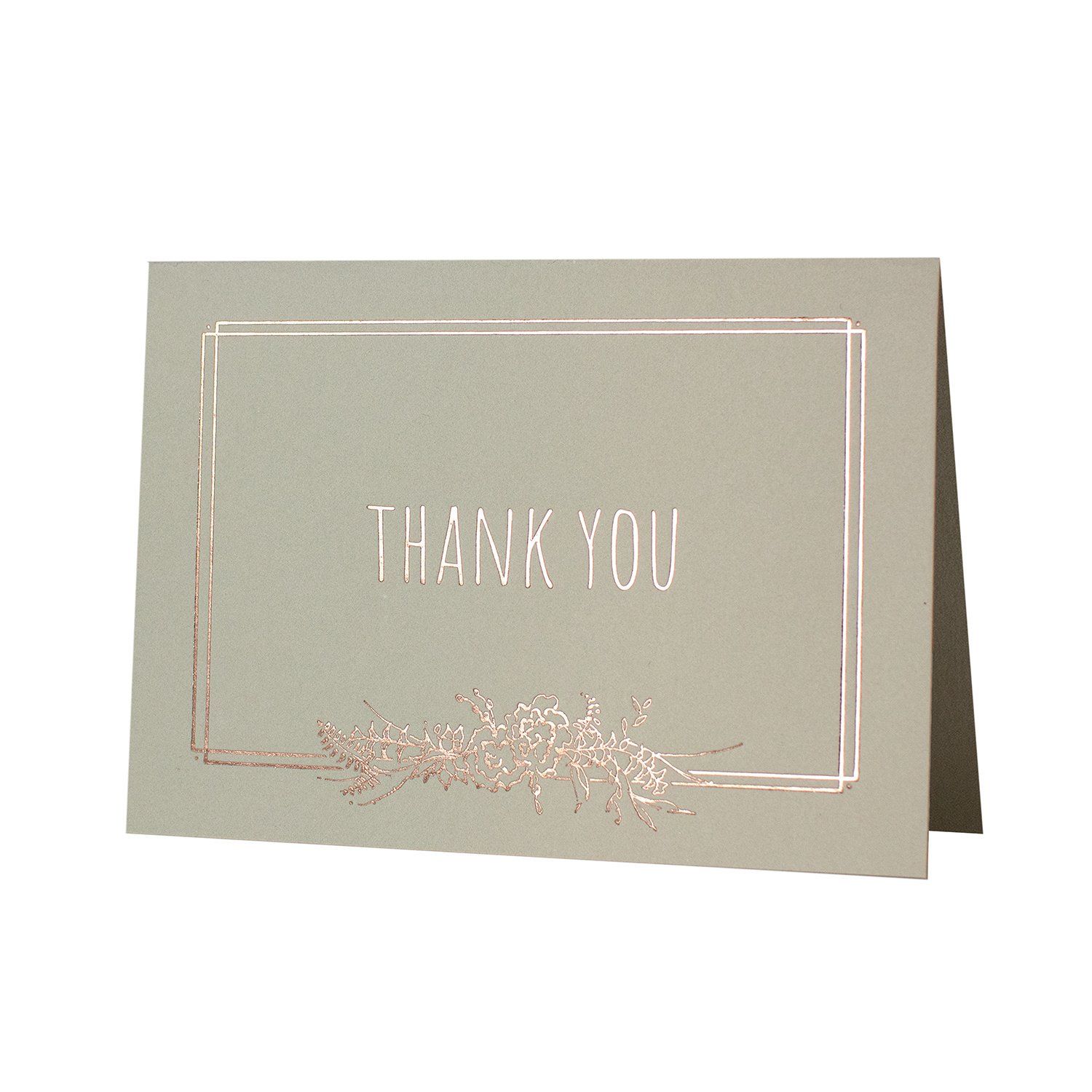 Deco Floral Thank You Letterpress Card
