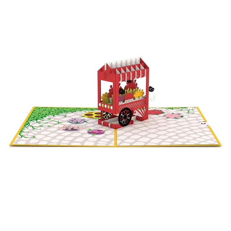 French Flower Cart - Pop-Up Card