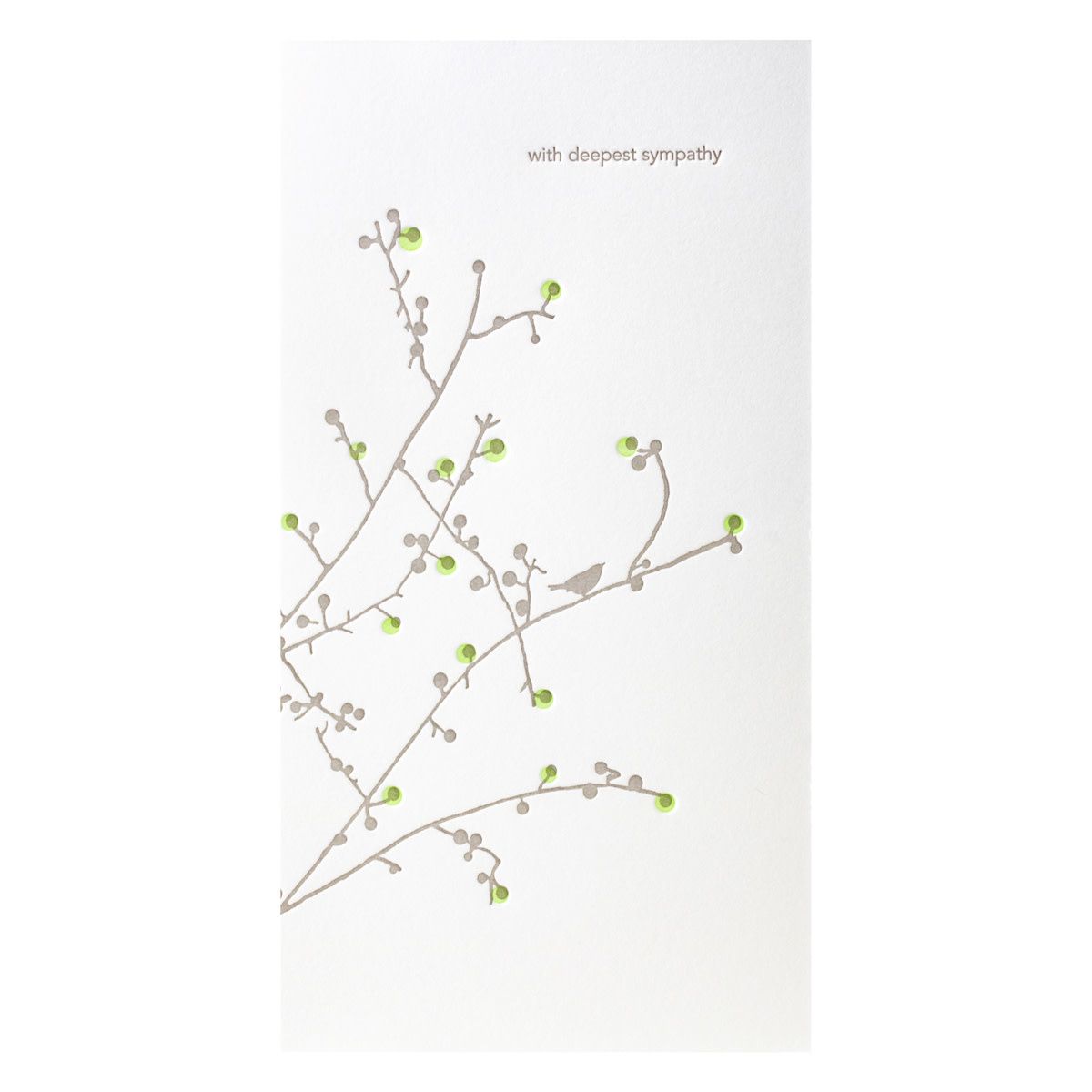 Sympathy Berries Letterpress Card