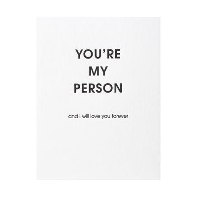 You're My Person Letterpress Card