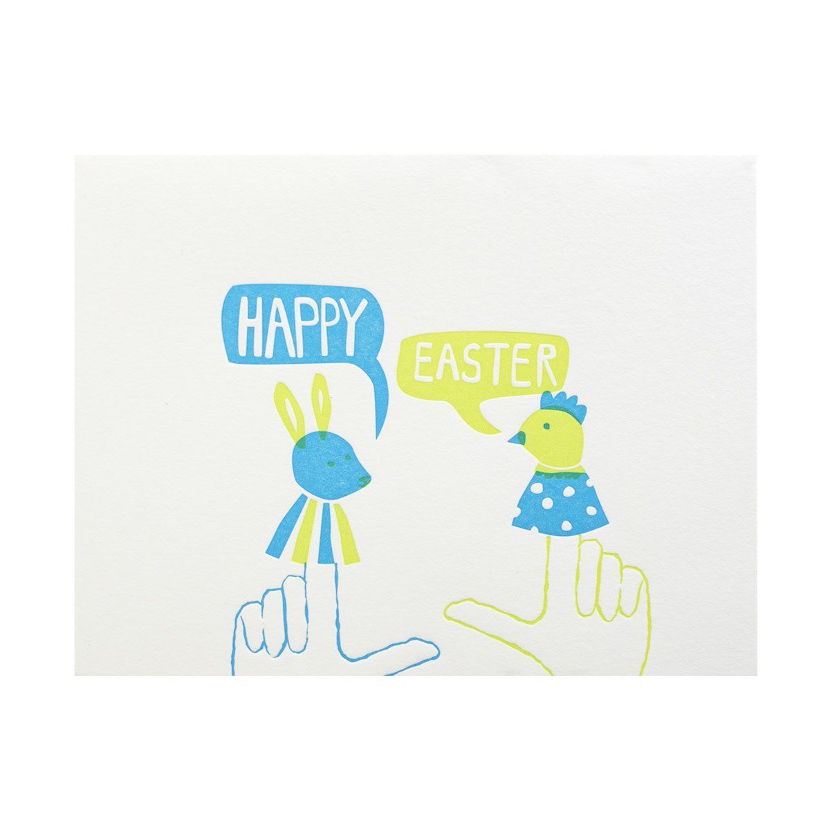 Easter Finger Puppets Letterpress Card