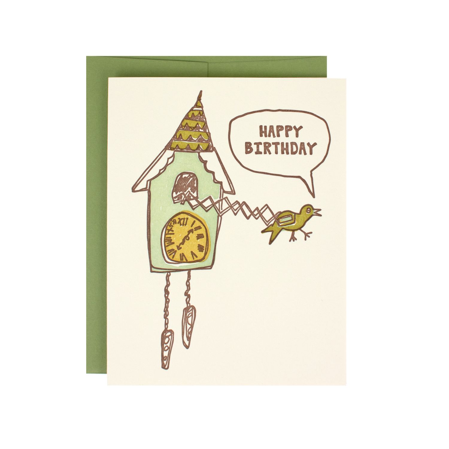 Cuckoo Clock Birthday Supreme Letterpress Card