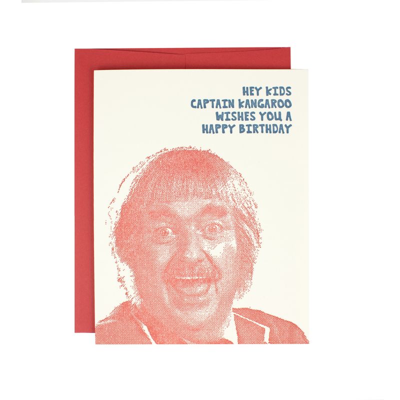 Captain Kangaroo Birthday Supreme Letterpress Card