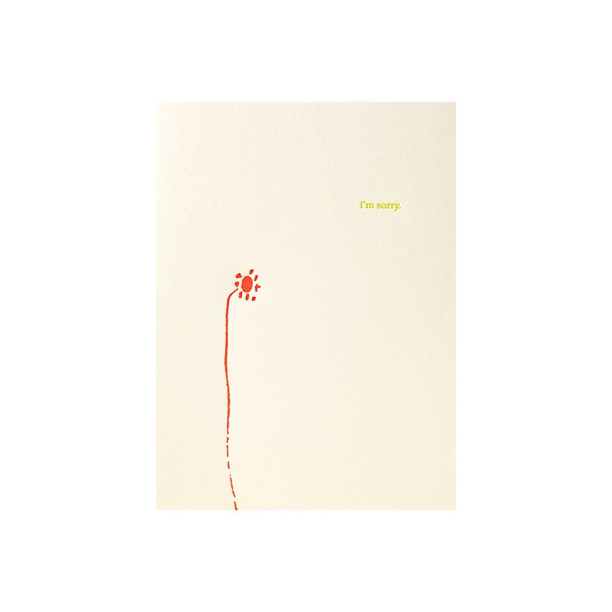 I&#39;m Sorry Letterpress Card