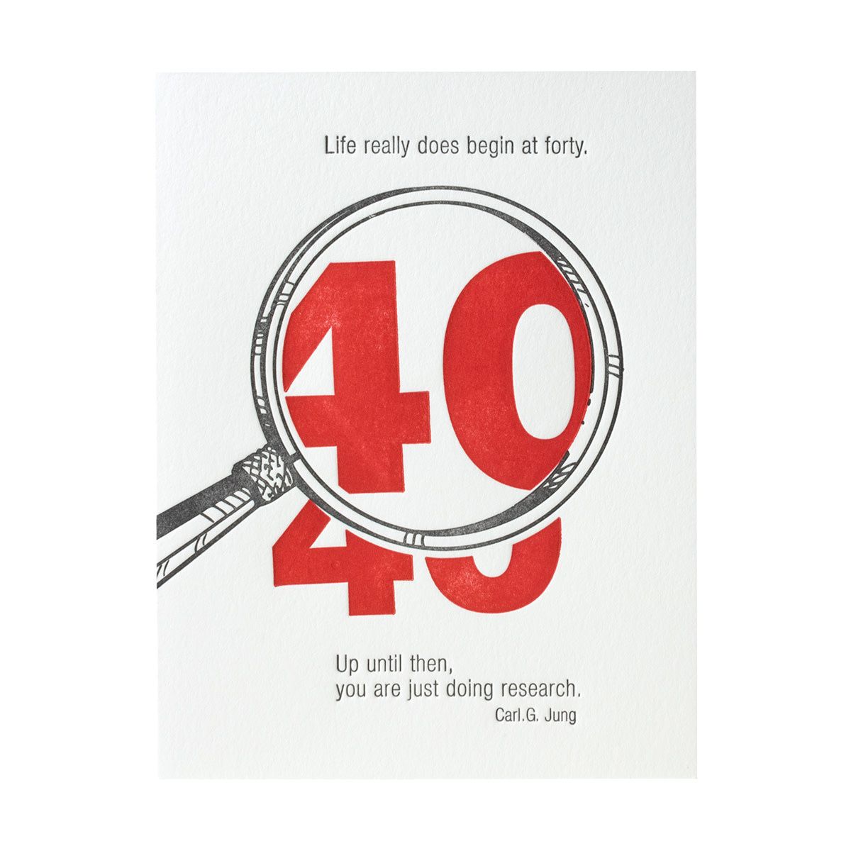 Life Begins at 40 Letterpress Card