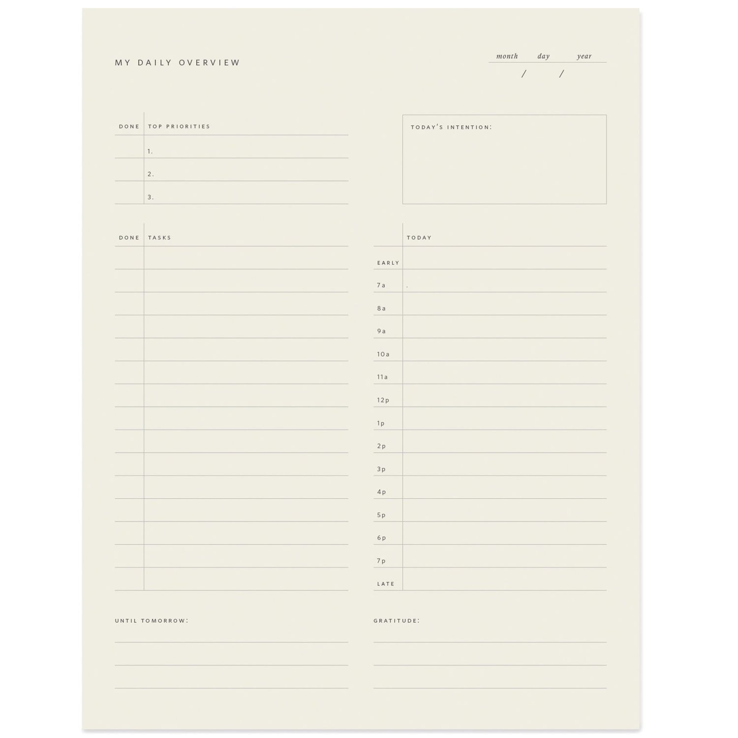 Daily Overview Notepad