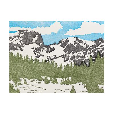 Snowy Peaks Greeting Card