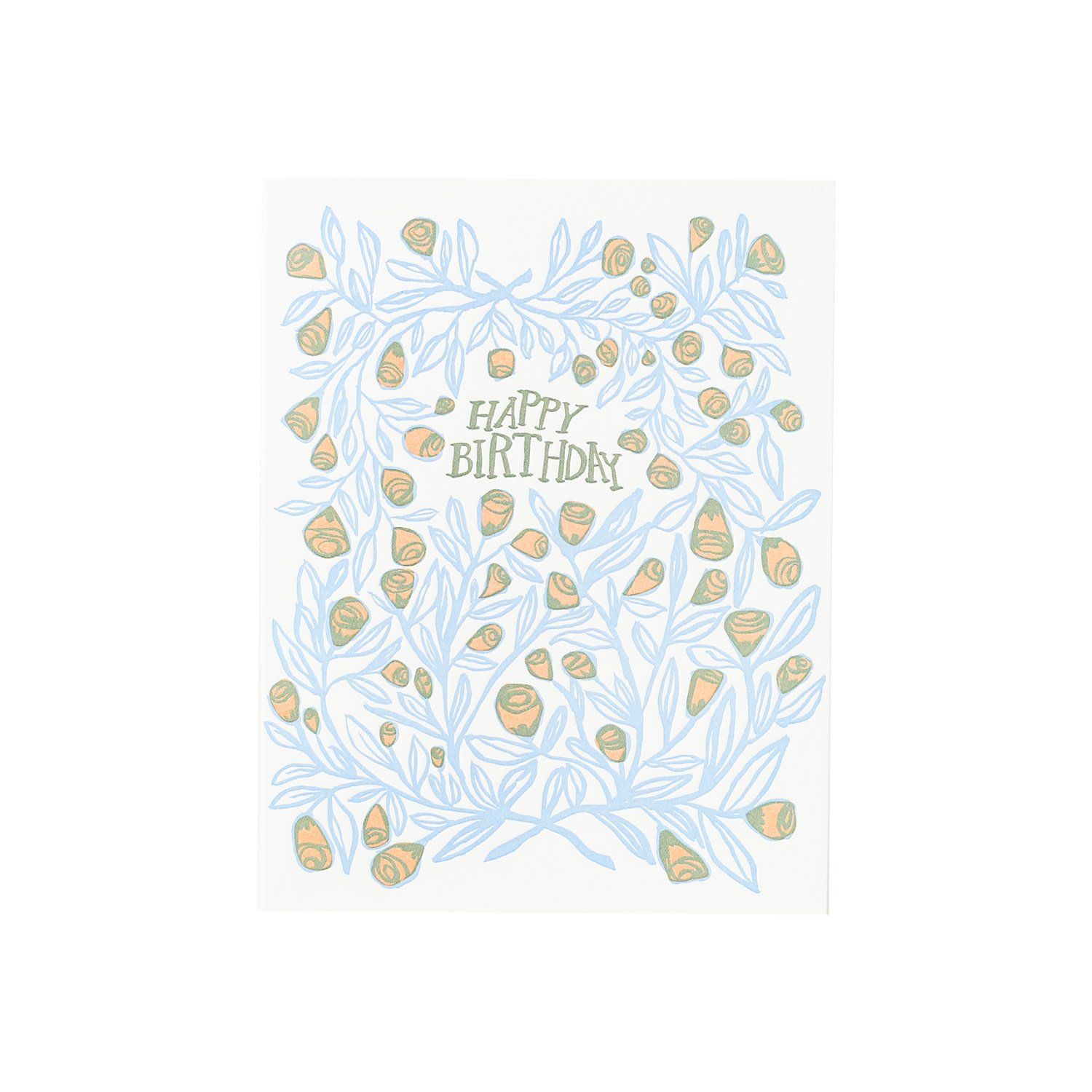 Rose Bush Birthday Letterpress Card