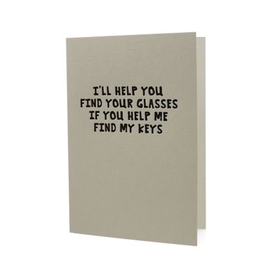 I&#39;ll Help Me Find My Keys Letterpress Card