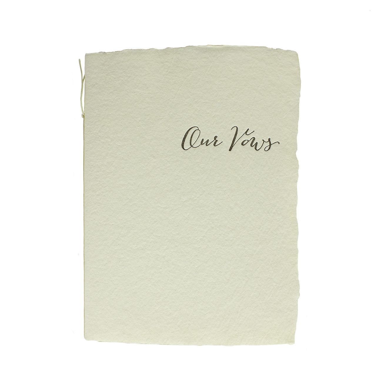 Our Vows Calligraphy Handmade Paper Letterpress Book