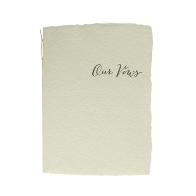 Our Vows Calligraphy Handmade Paper Letterpress Book