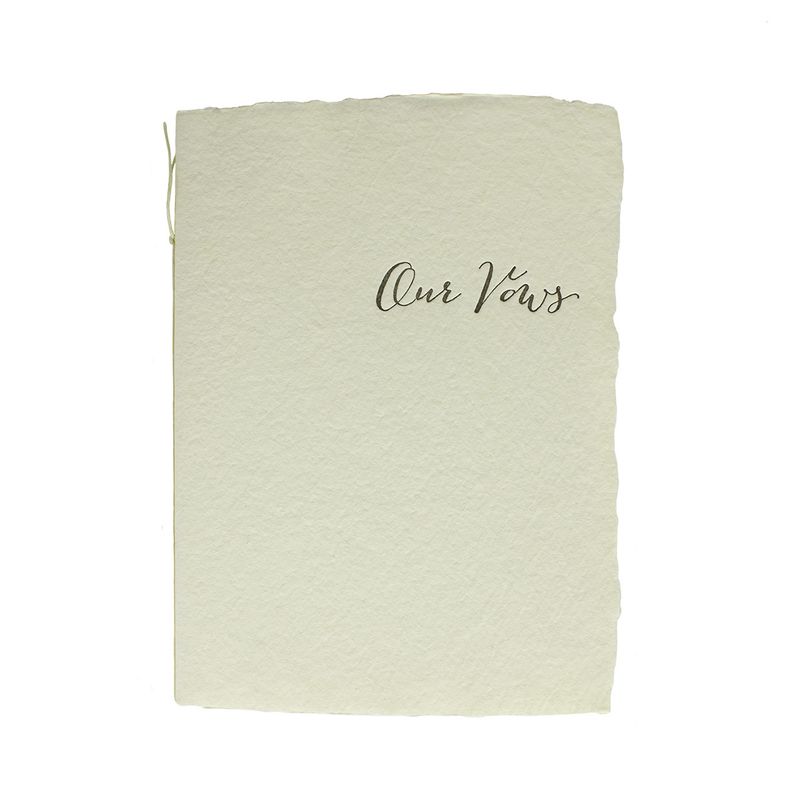 Our Vows Calligraphy Handmade Paper Letterpress Book