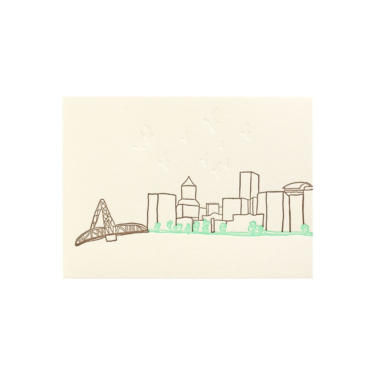 Portland Skyline Letterpress Cards Box of 6