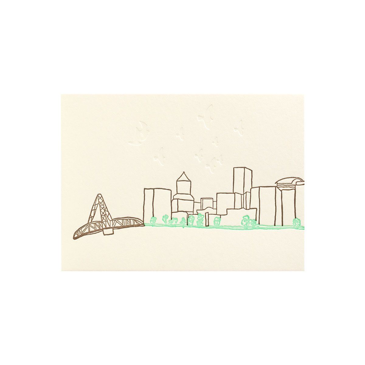 Portland Skyline Letterpress Card