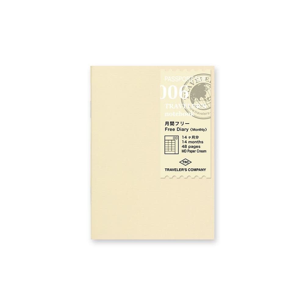 traveler&#39;s company - free diary (monthly) refill - passport 006
