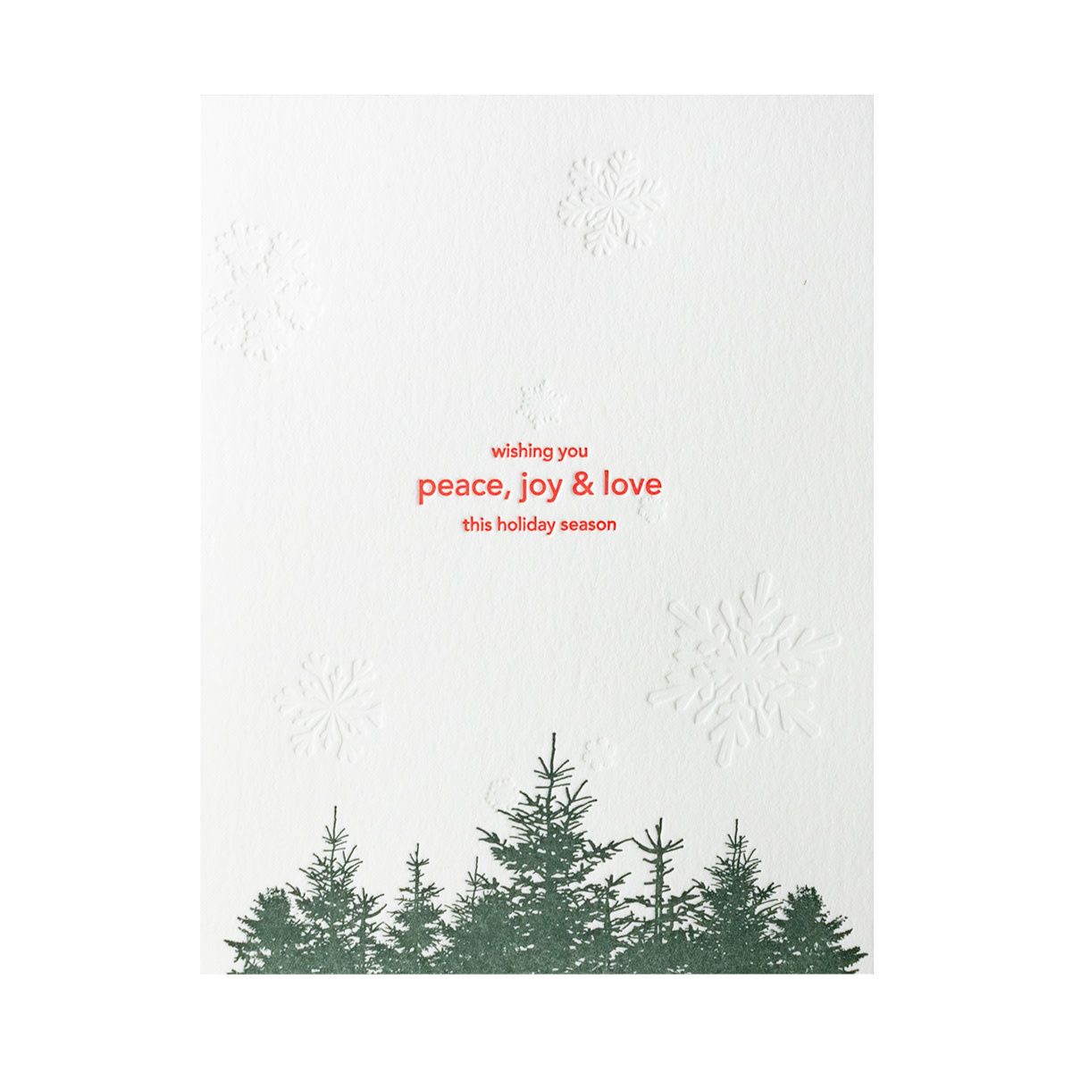 Trees + Snowflakes Holiday Letterpress Cards Box of 6