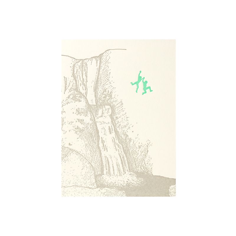 Jumping Over The Falls Letterpress Card