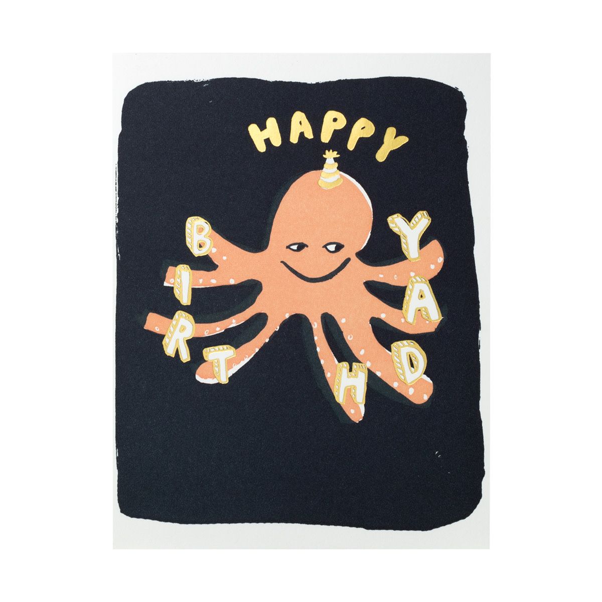 Octopus Birthday Letterpress Card
