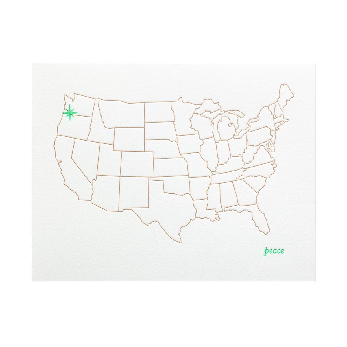 Star Over Portland Letterpress Card