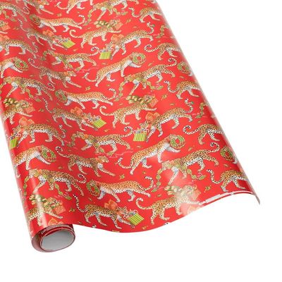Christmas Leopards Red Roll of Wrapping Paper