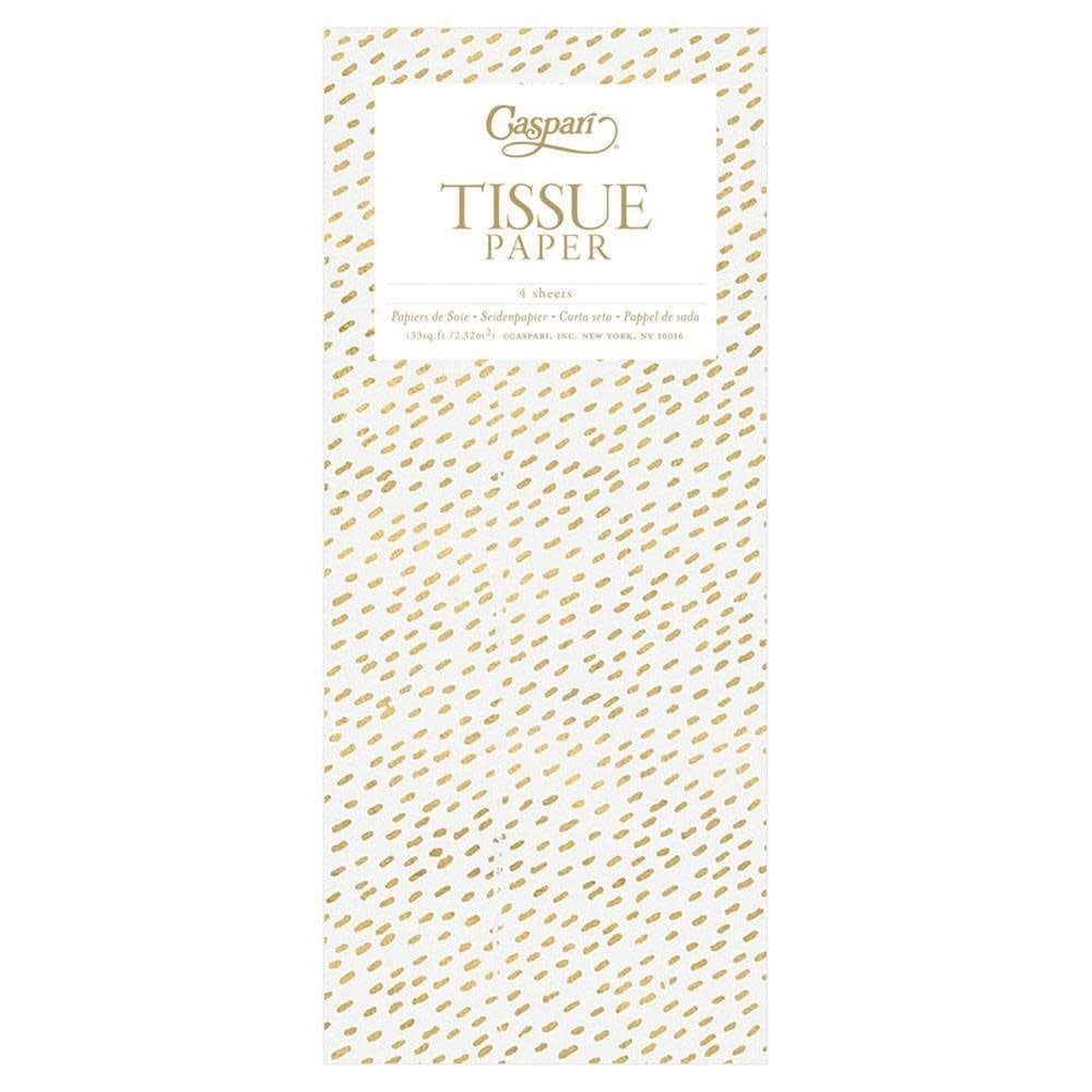 Gold Dashed White Tissue Paper