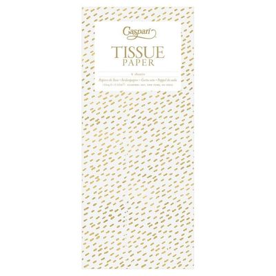 Little Dash White &amp; Gold Tissue Paper - 4 Sheets