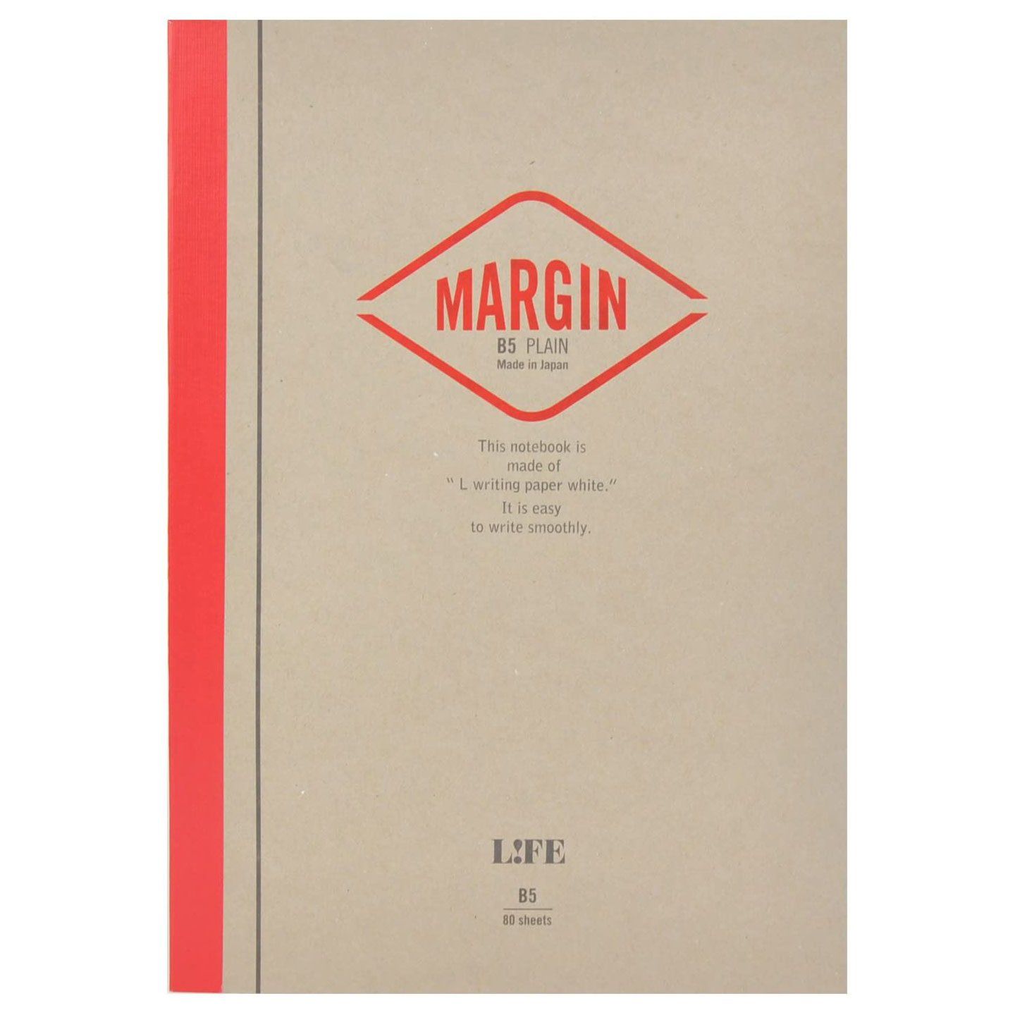 Life Notes Margin Side Bound Pad Red B5