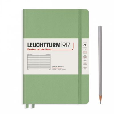 Leuchtturm A5 Sage Hardcover Notebook Ruled