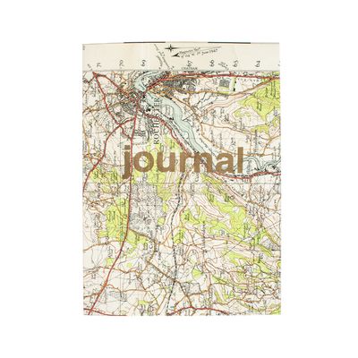 Vintage Linen Map Journal