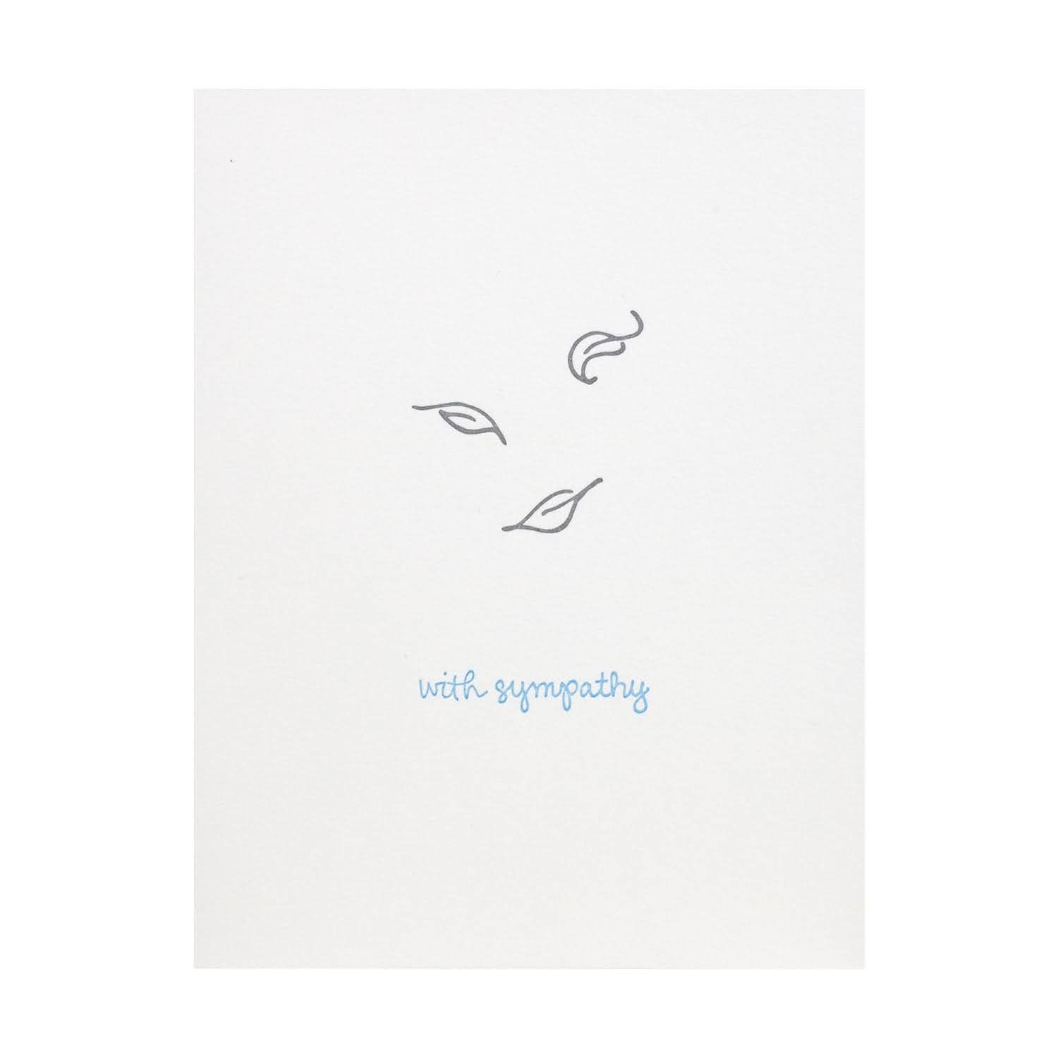 With Sympathy Leaves Letterpress Card