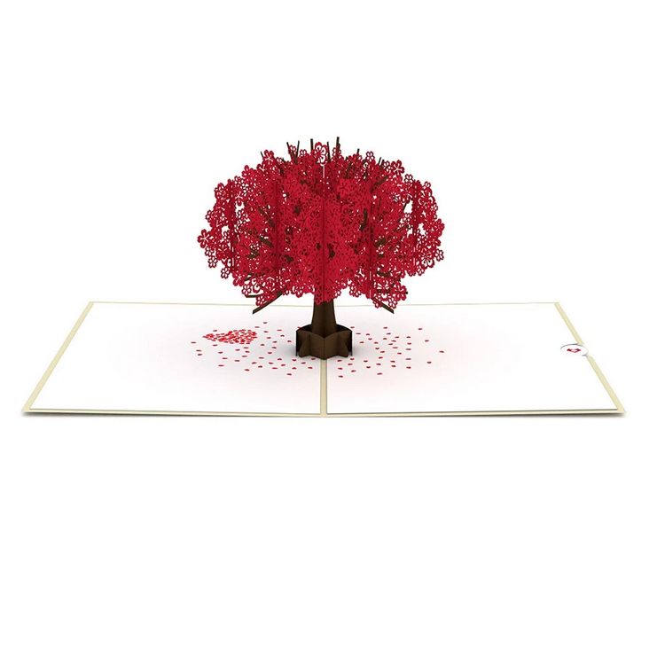 Red Sakura Tree - Pop-Up Card