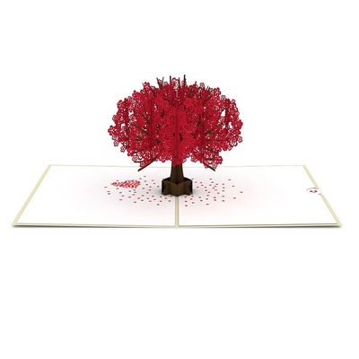 Red Sakura Tree - Pop-Up Card