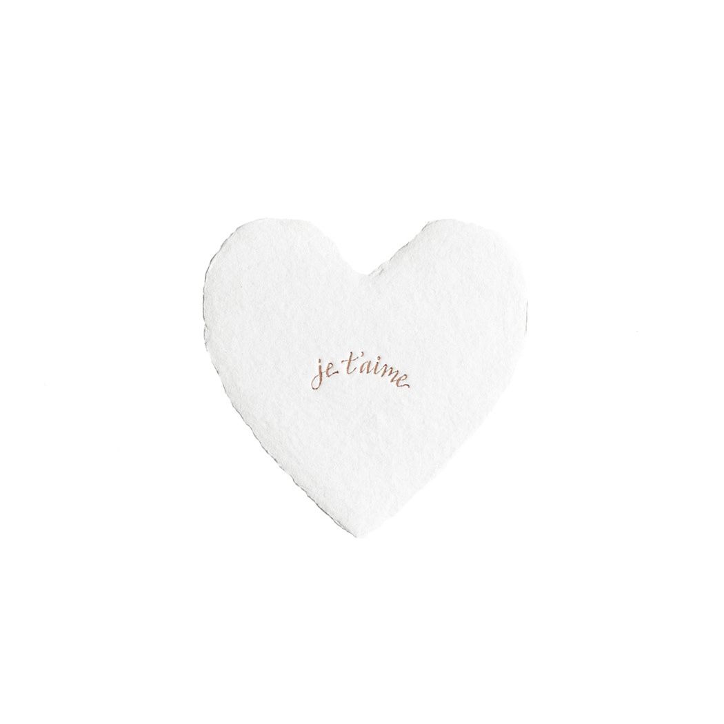 Je T&#39;aime Letterpress Foiled Heart Enclosure