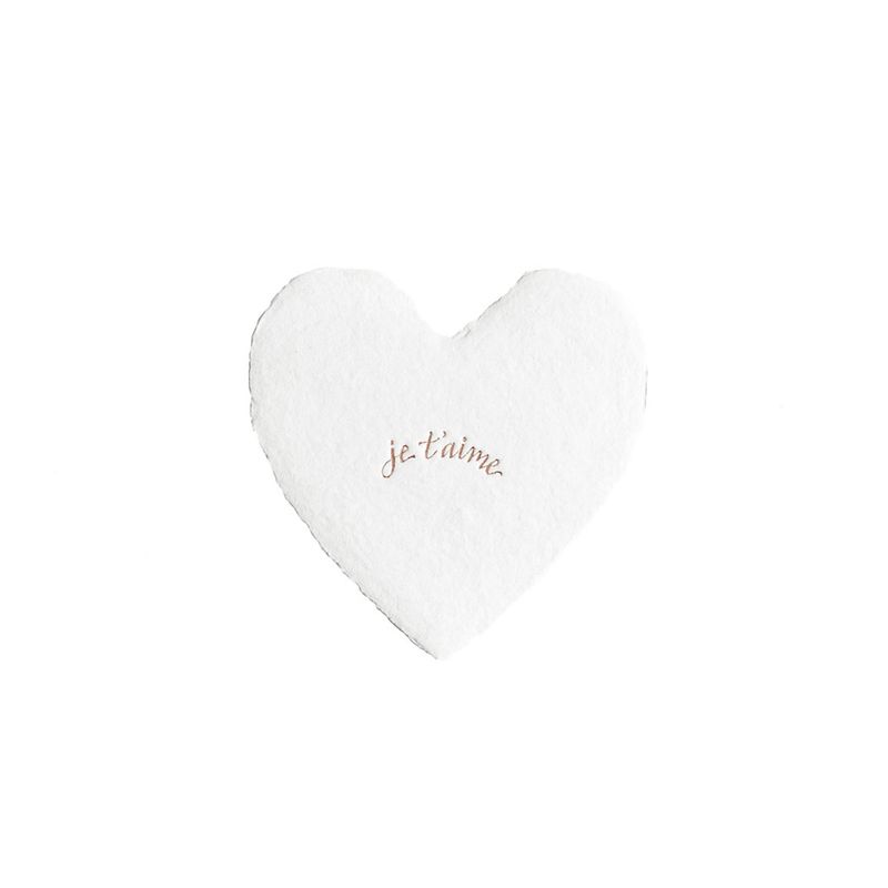 Je T&#39;aime Letterpress Foiled Heart Enclosure