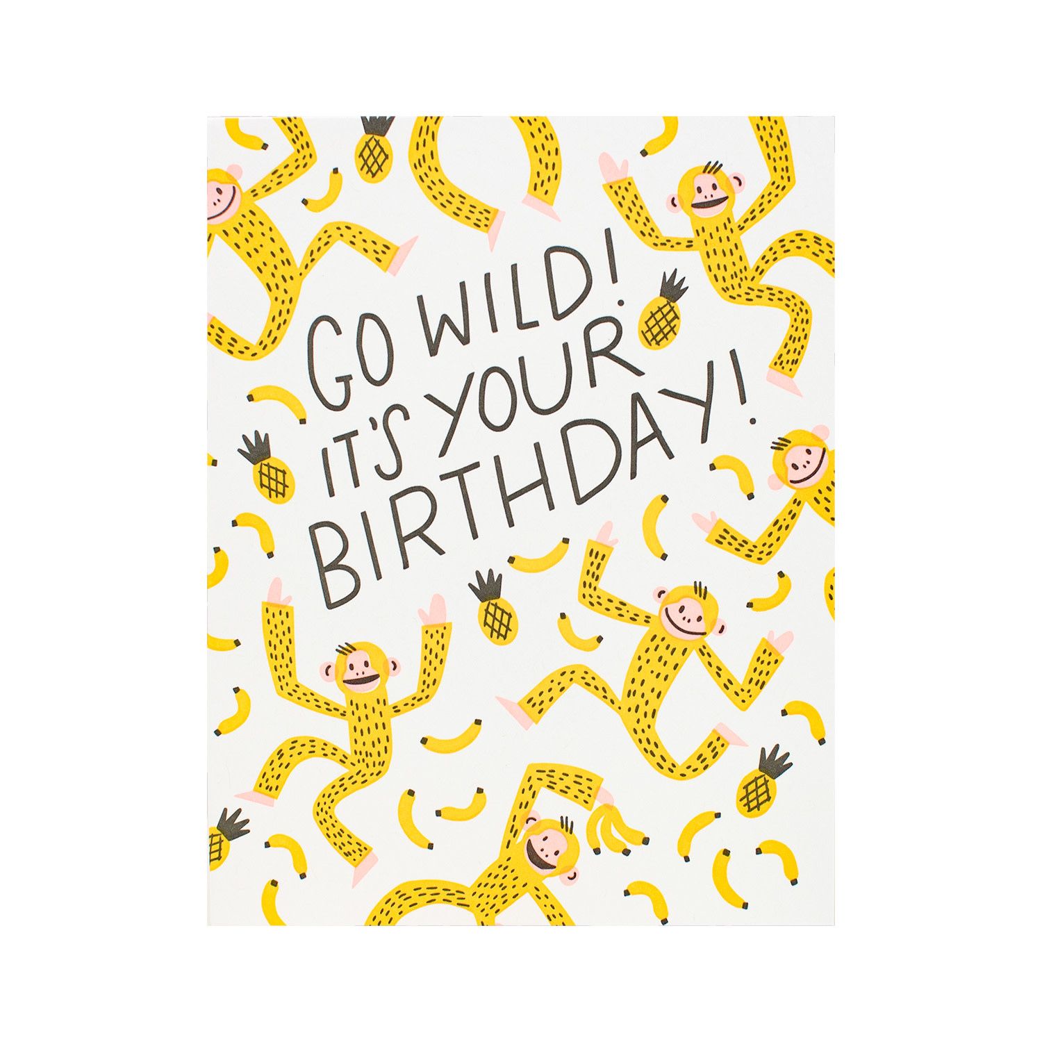 Monkey Time Birthday Letterpress Card