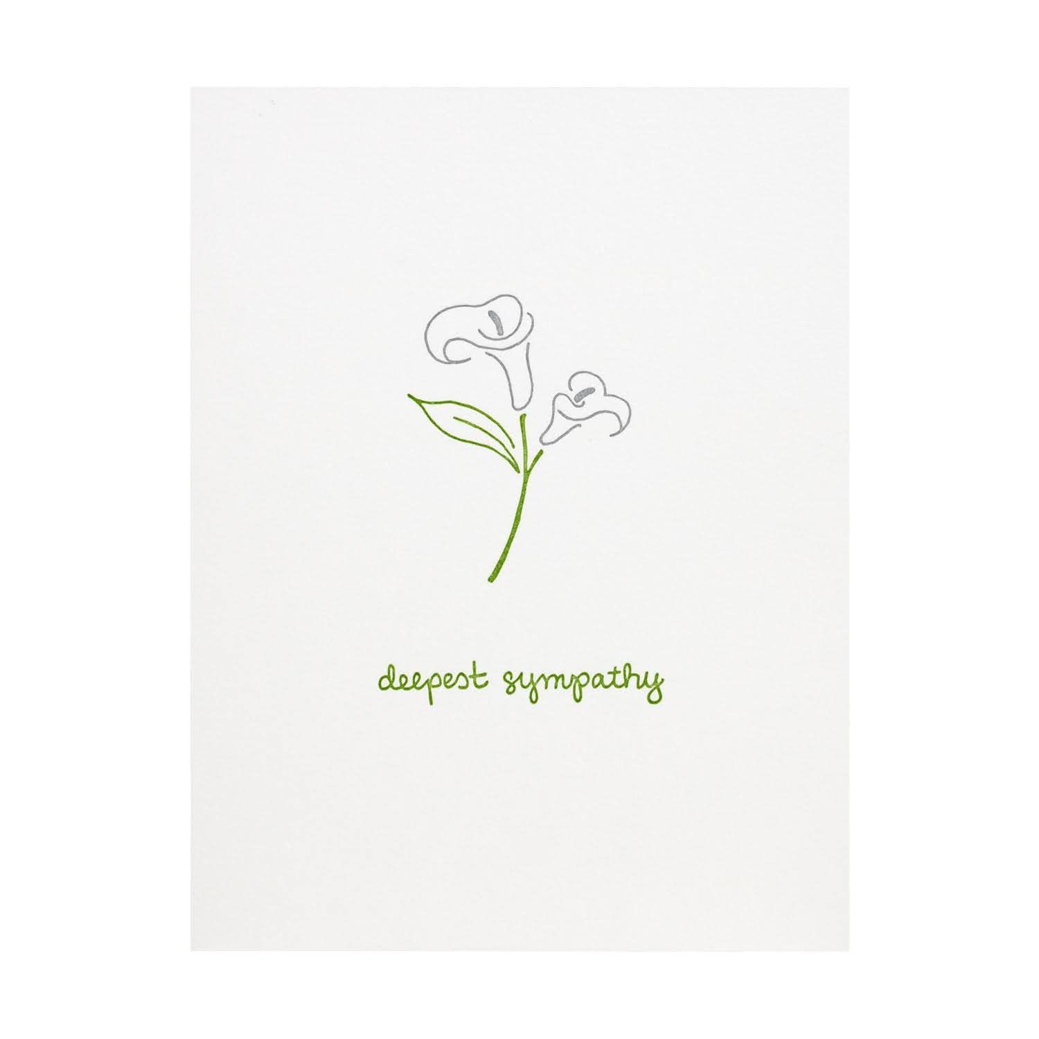 Lily Deepest Sympathy Letterpress Card