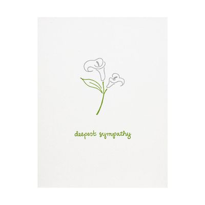 Lily Deepest Sympathy Letterpress Card