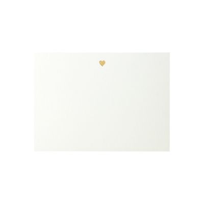 Gold Heart Letterpress Cards Box of 8