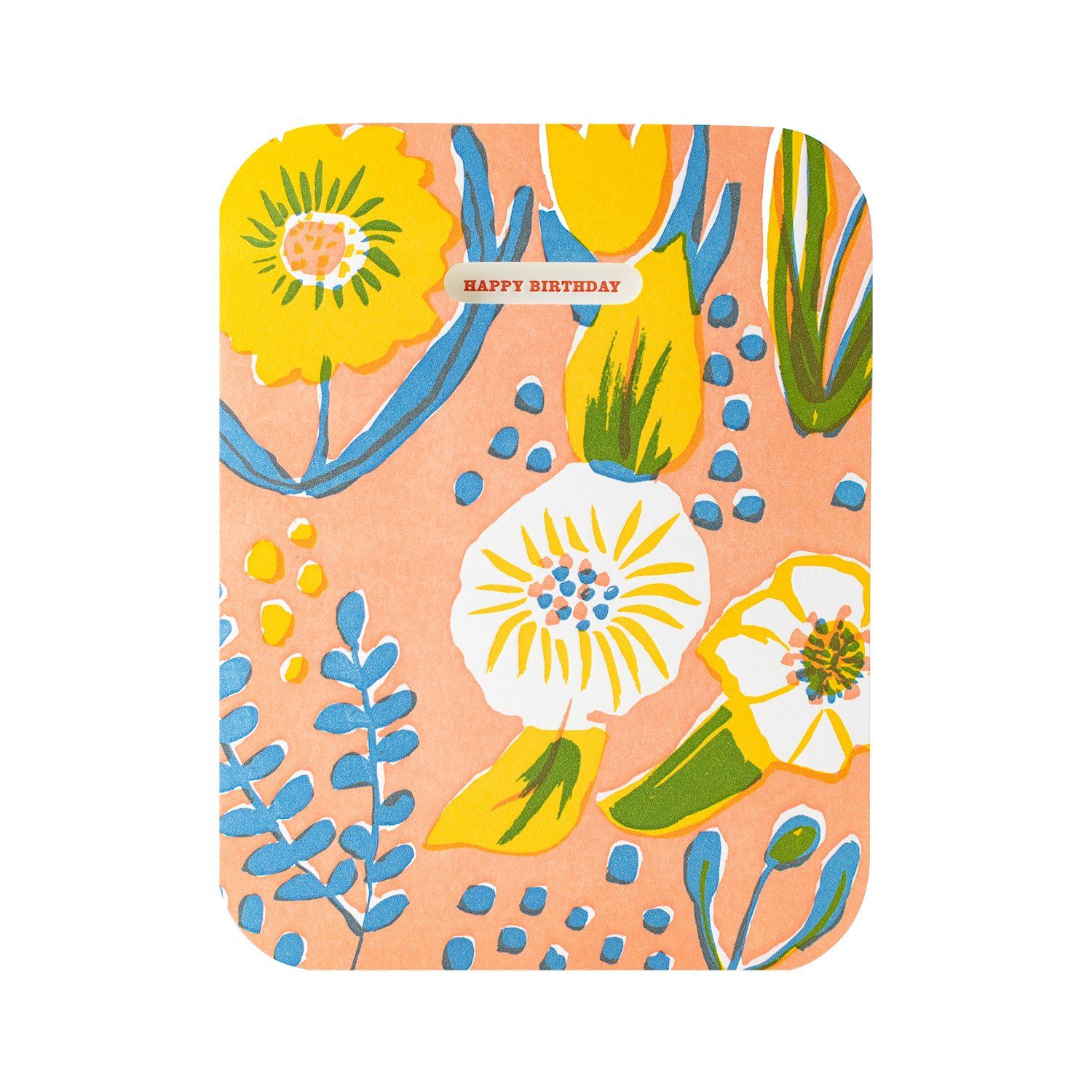 Saturated Flower Birthday Letterpress Card
