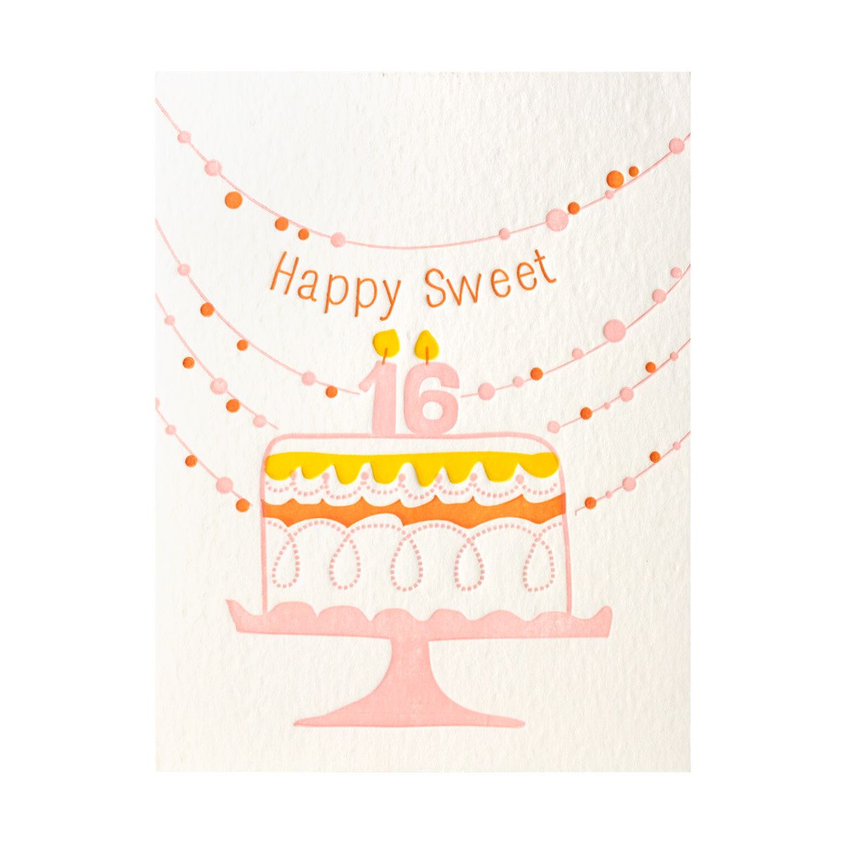 Happy Sweet 16 Letterpress Card